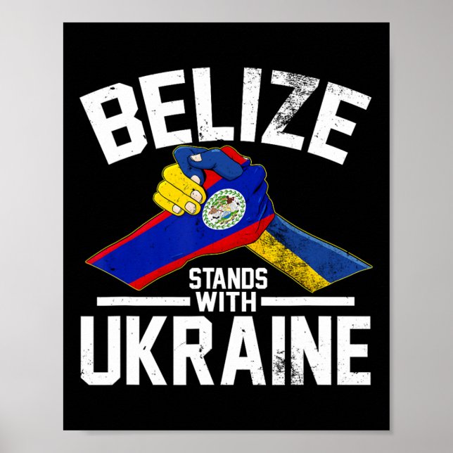Belize Stands With Ukraine Ukrainian Flag Tees  Poster (Framsidan)