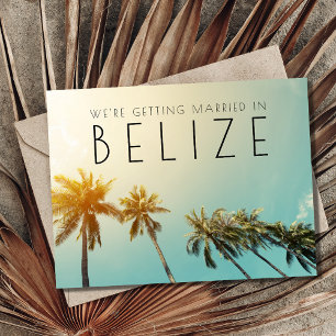 Belize Strandbröllop Spara Datum Meddelande Vykort