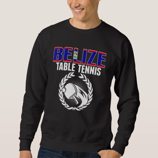 Belize Table Tennis  Belizean Ping Pong Team Suppo Lång Ärmad Tröja (Framsida)