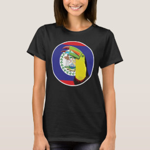 Belize Toucan Belizean National Animal Flagga T Shirt