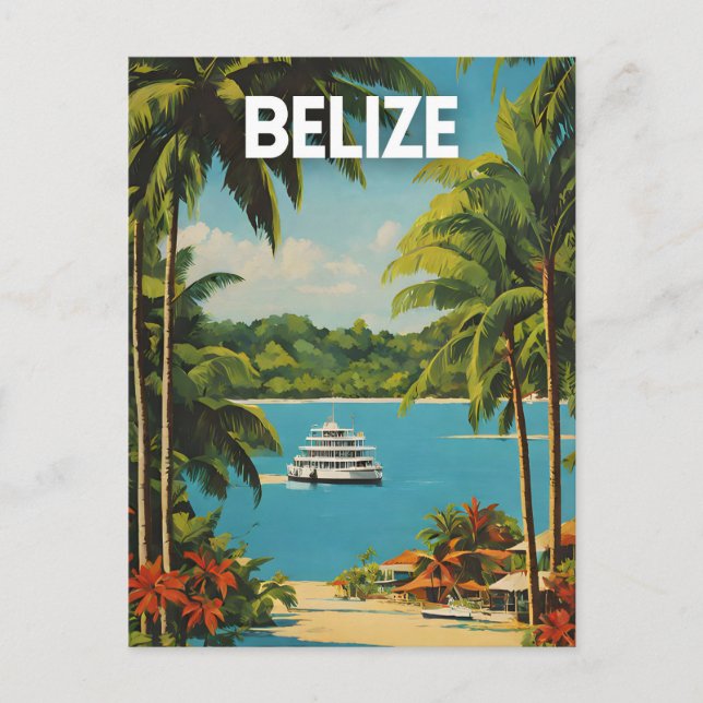 Belize Travel Art Poster Vykort (Framsida)