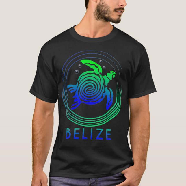 Belize Tribal Belize Turtle T Shirt (Framsida)