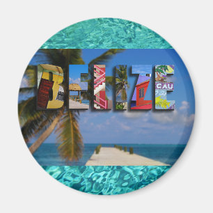 Belize Tropical Beach Blue Ocean Travel Foton Magnet