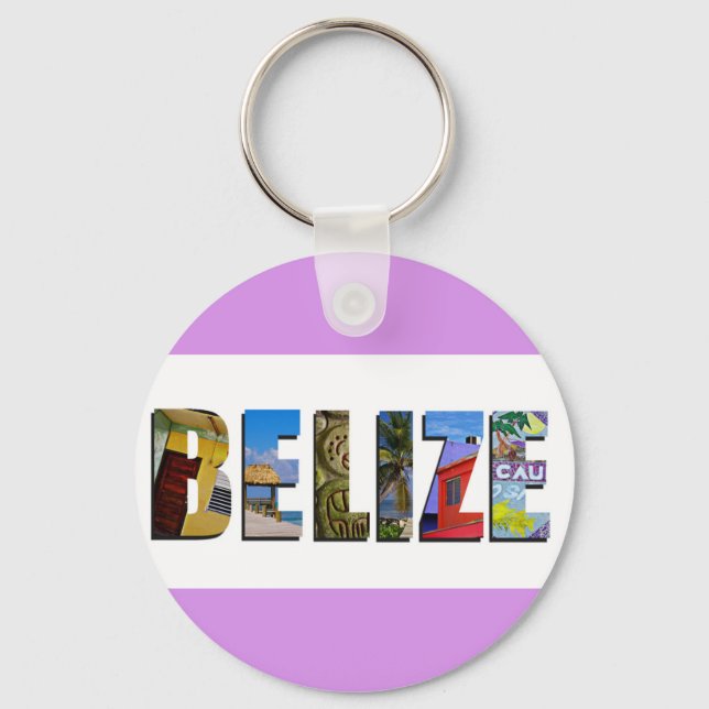 Belize Tropical Beach Blue Ocean Travel Foton Nyckelring (Framsida)