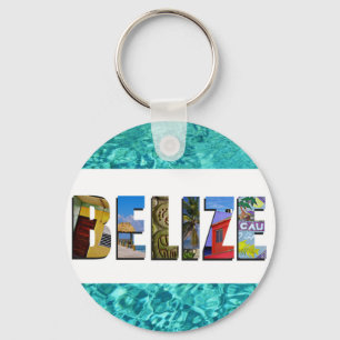 Belize Tropical Beach Blue Ocean Travel Foton Nyckelring