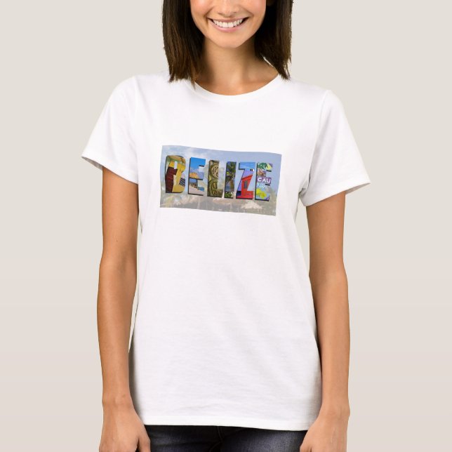 Belize Tropical Beach Blue Ocean Travel Foton T Shirt (Framsida)