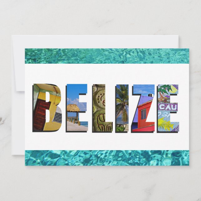 Belize Tropical Beach Ocean Travel Photo Flat Card (Framsida)