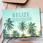 Belize Tropical Beach Wedding Sparat datumet Meddelande Vykort<br><div class="desc">Planerar du en Belize-strand-bröllop? Det här vackra vykortet för den tropiska stranden handflatan träd är perfekten för att meddela dina bröllop-planer till din familj och dina vänner.</div>
