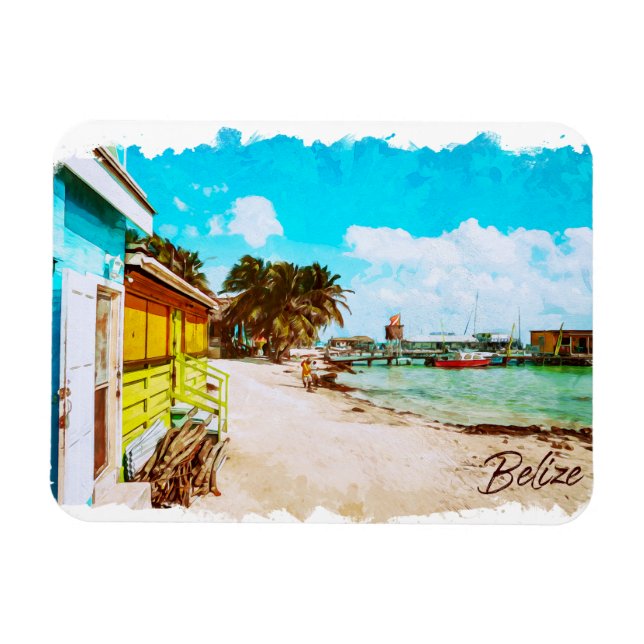 Belize Tropical Paradise Travel Magnet (Horisontell)