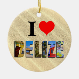 Belize Tropical Sand Beach Travel Foton jul Julgransprydnad Keramik