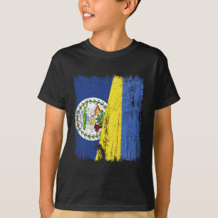Belize Ukraina Halv Flagga Belizisk Ukrainsk Arv T Shirt