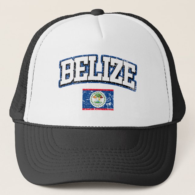 Belize Vintage Flagga Truckerkeps (Framsida)