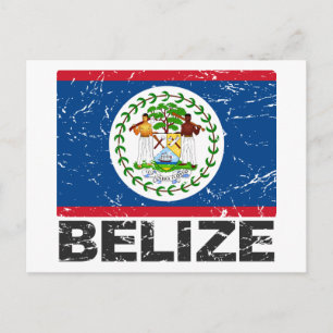 Belize Vintage Flagga Vykort