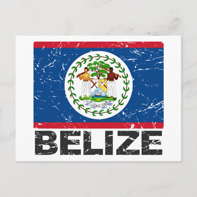 Belize Vintage Flagga Vykort (Framsida)