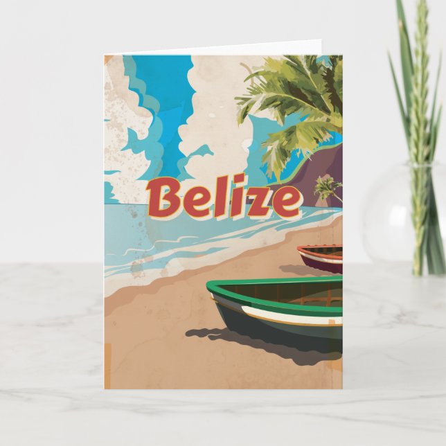 Belize Vintage-resemaffisch Helgkort (Framsida)