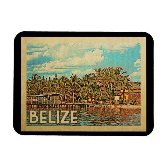 Belize Vintage resor Magnet (Horisontell)