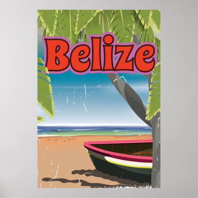 Belize vintage-semester poster (Framsidan)
