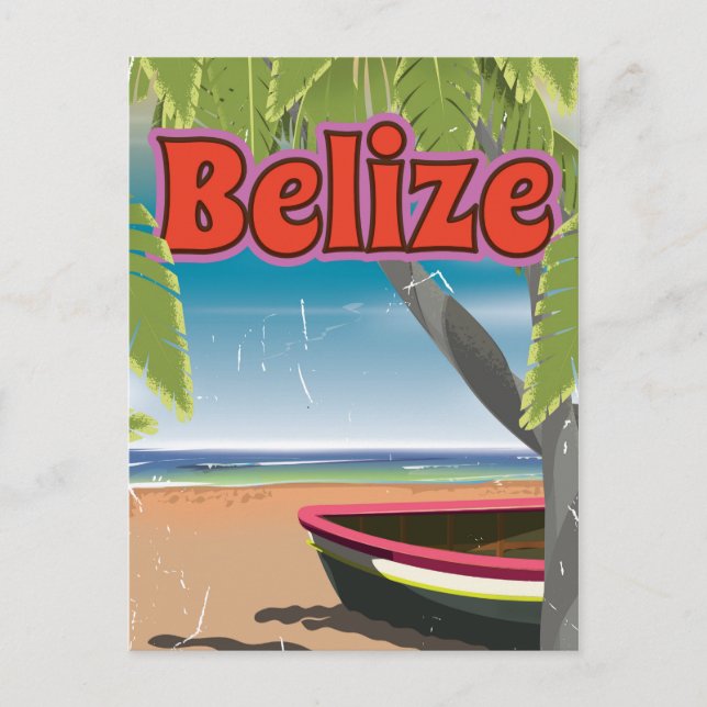 Belize vintage-semester poster vykort (Framsida)