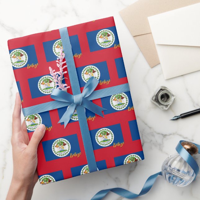 Belize Wrapping Papper, Belizean Flagga-patrioter Presentpapper (Gifting)