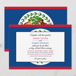 Belizean Flagga, Flagga Belize Bröllop Inbjudningar