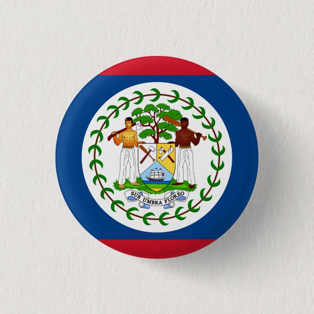Belizean Flagga, Flagga Belize Knapp (Framsida)