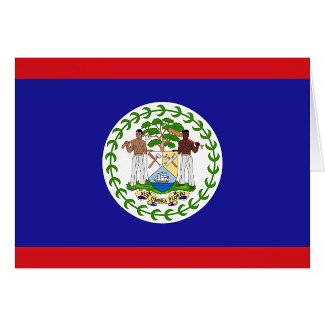 Belizean Flagga Hälsningskort (Framsidan Horizontal)