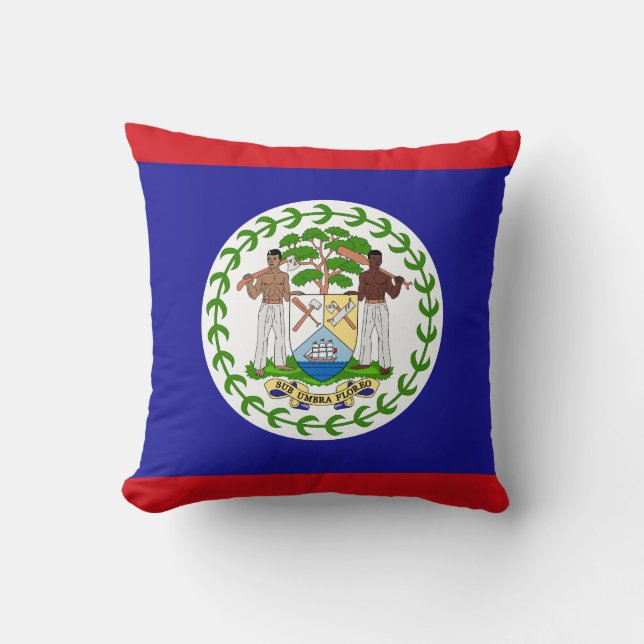 Belizean Flagga Kudde (Framsida)