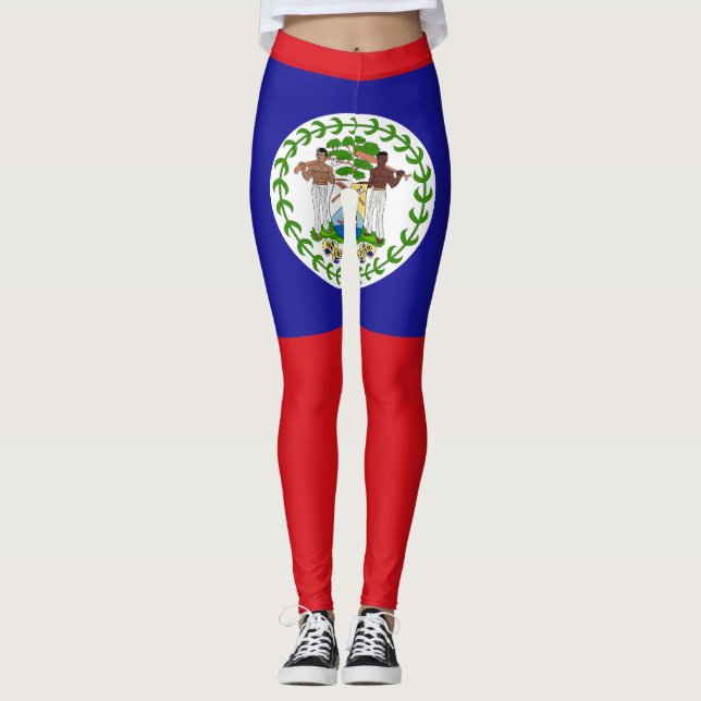 Belizean Flagga Leggings (Framsida)