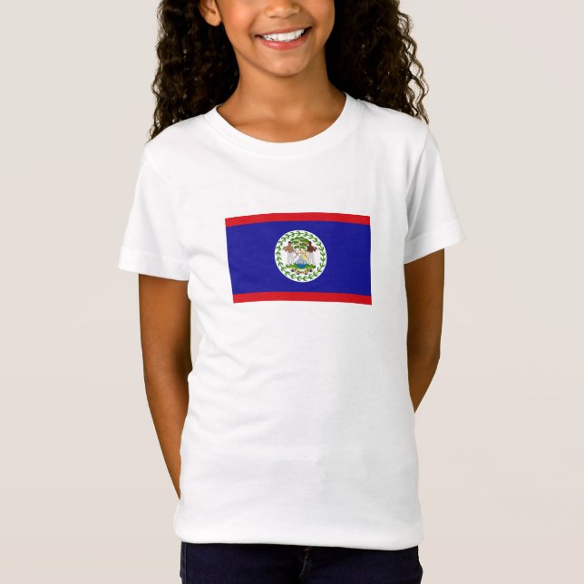 Belizean Flagga T Shirt (Framsida)