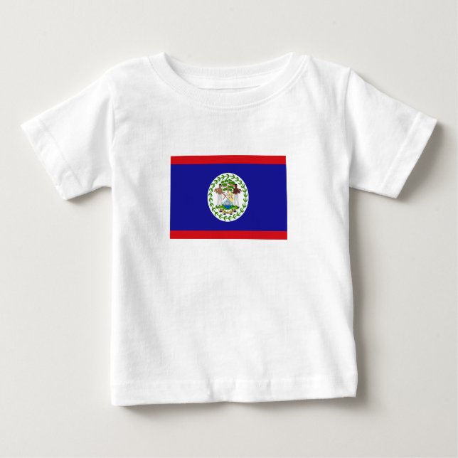 Belizean Flagga T Shirt (Framsida)