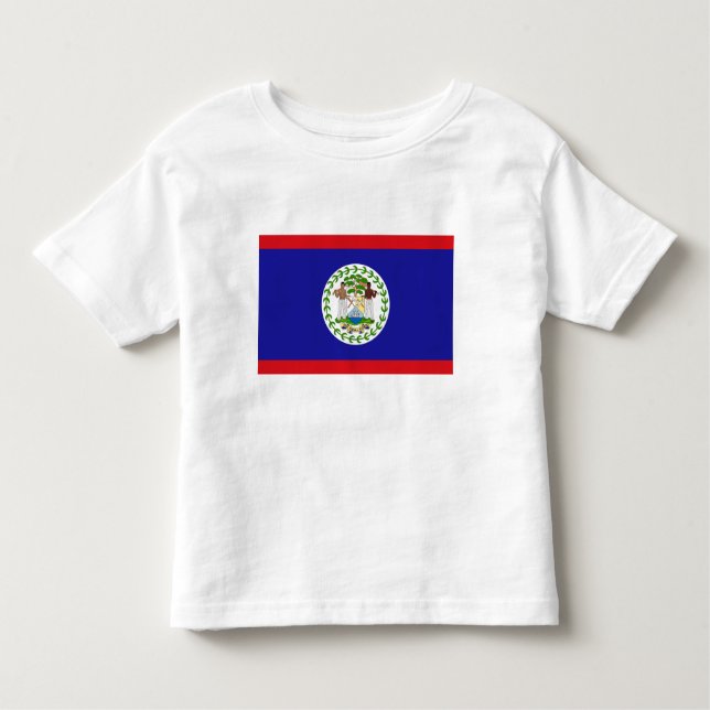 Belizean Flagga T Shirt (Framsida)