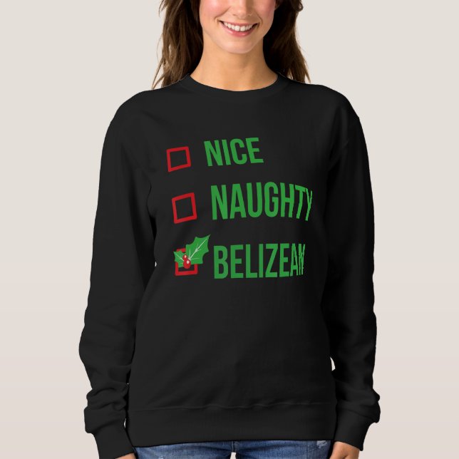 Belizean Funny Belize Pajama jul T Shirt (Framsida)