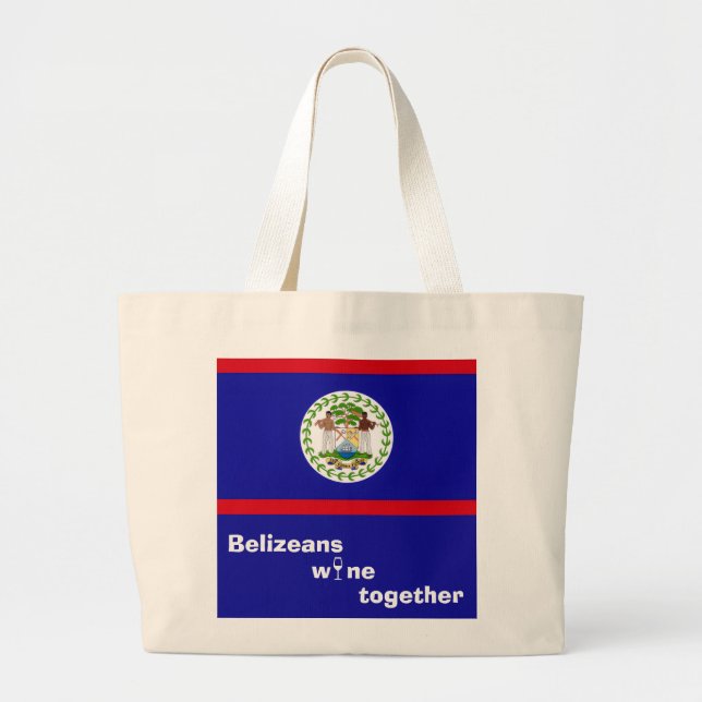 Belizeans Wine Reusable Together Tote Bag Purse Jumbo Tygkasse (Framsidan)