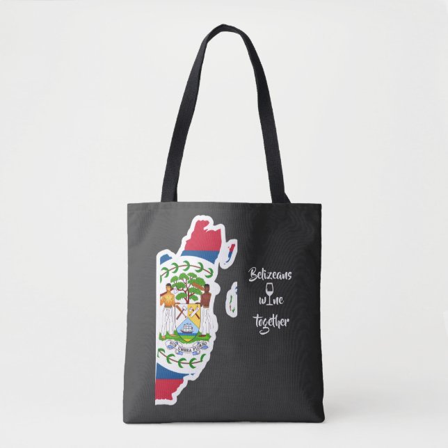 Belizeans Wine Together Tote Bag Tygkasse (Framsida)