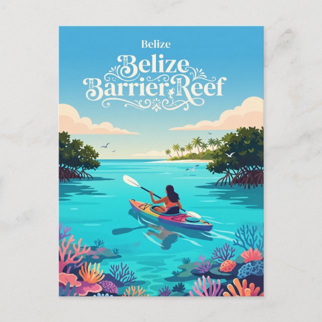 Belizes barriärrev vykort (Framsida)