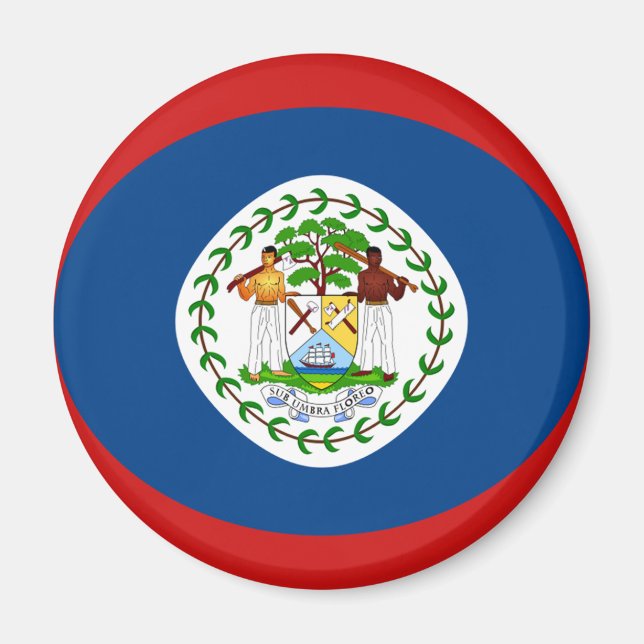 Belizes Fisköga Flagga Magnet (Framsidan)