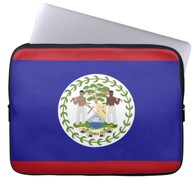 Belizes flagga laptop fodral (Framsidan)