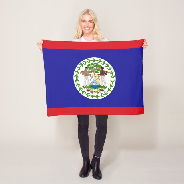 Belizisk flagga fleecefilt (På plats)