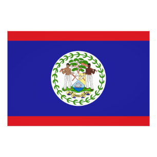 Belizisk flagga fototryck