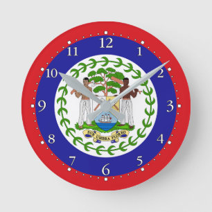 Belizisk flagga rund klocka