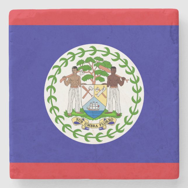 Belizisk flagga stenunderlägg (Framsidan)