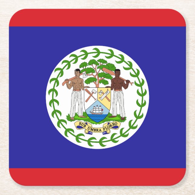 Belizisk flagga underlägg papper kvadrat (Framsidan)