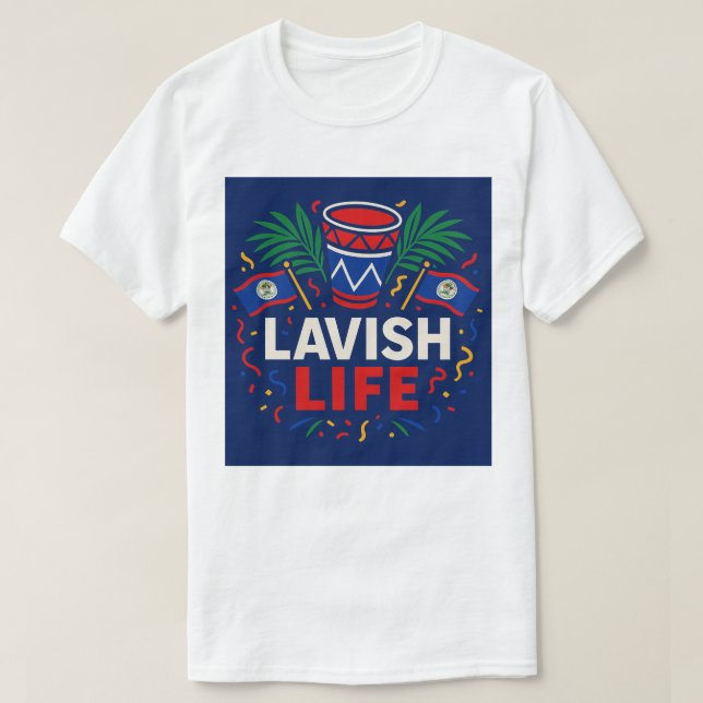 Belizisk Karnevalsutgåva Lyxig Skjorta T Shirt (Design framsida)