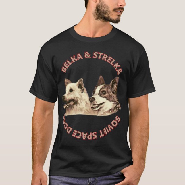Belka i Strelka Soviet space dogs T-Shirt (Framsida)