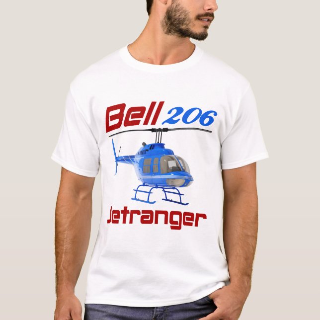 Bell 206 jeterhelikopter 206 helikopter t shirt (Framsida)