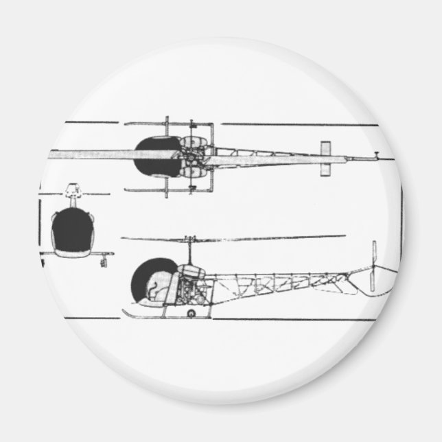 Bell 47 Helikopter Magnet (Framsidan)