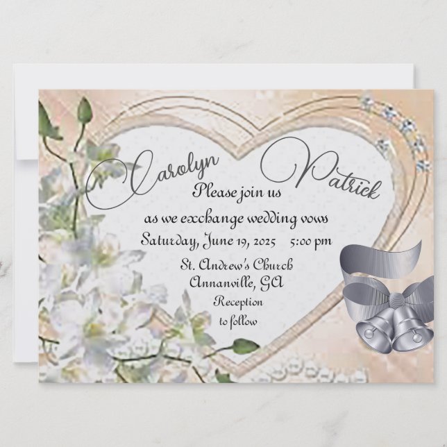 Bell bröllopsinbjudan till Bröllop Bell Inbjudningar (Framsida)