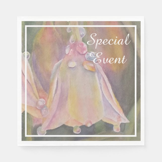 BELL FLOWER BABY REVEAL PARTY MONOGRAM PAPPERSSERVETT (Framsidan)