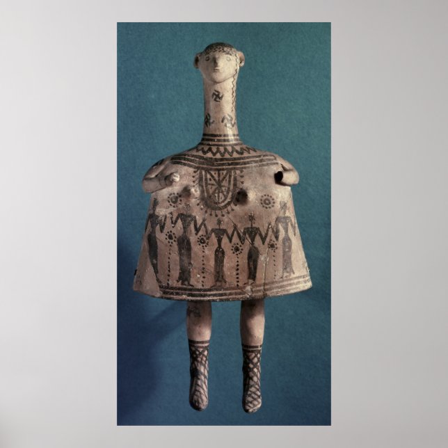 Bell idol, från Thebes, Boeotia, c.700 BC Poster (Framsidan)