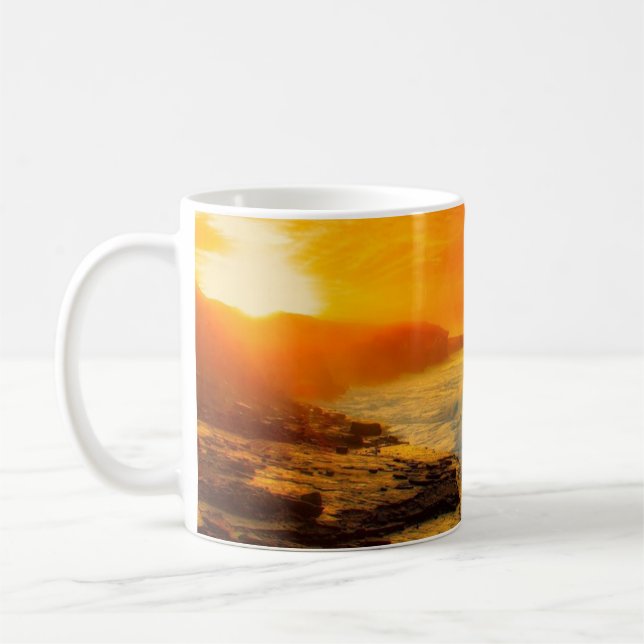 Bell island solnedgångsmugg kaffemugg (Vänster)